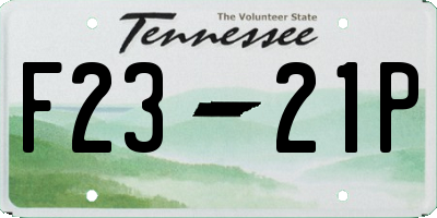 TN license plate F2321P