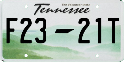 TN license plate F2321T