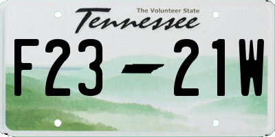 TN license plate F2321W