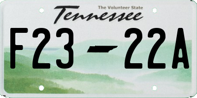 TN license plate F2322A