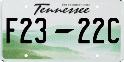 TN license plate F2322C