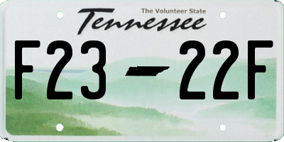 TN license plate F2322F