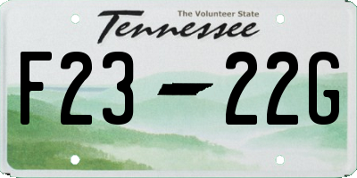 TN license plate F2322G