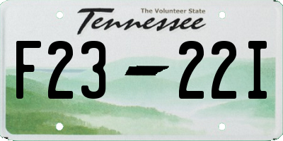 TN license plate F2322I