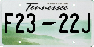 TN license plate F2322J