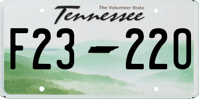 TN license plate F2322O