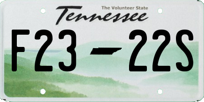 TN license plate F2322S