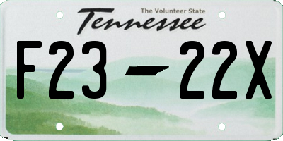 TN license plate F2322X