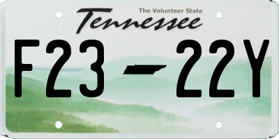 TN license plate F2322Y