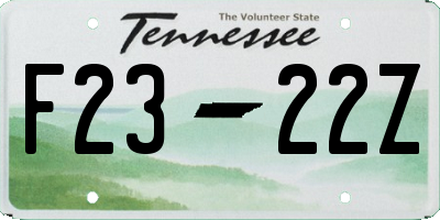 TN license plate F2322Z