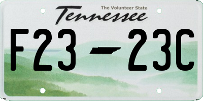 TN license plate F2323C