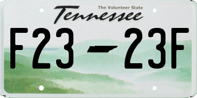 TN license plate F2323F