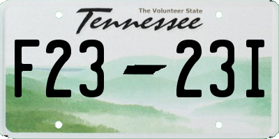 TN license plate F2323I