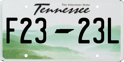 TN license plate F2323L