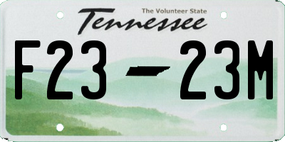 TN license plate F2323M