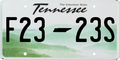 TN license plate F2323S