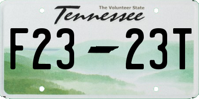 TN license plate F2323T