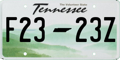 TN license plate F2323Z