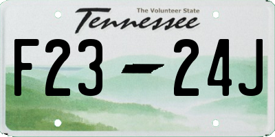 TN license plate F2324J