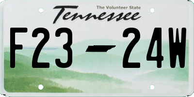 TN license plate F2324W