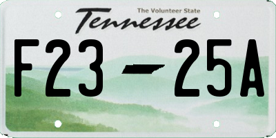 TN license plate F2325A