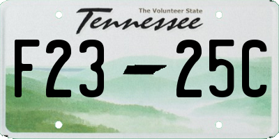TN license plate F2325C