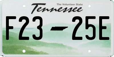 TN license plate F2325E