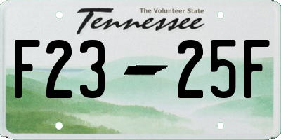 TN license plate F2325F