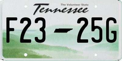 TN license plate F2325G