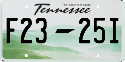 TN license plate F2325I