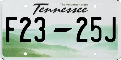 TN license plate F2325J