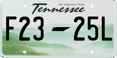 TN license plate F2325L