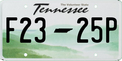 TN license plate F2325P