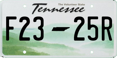 TN license plate F2325R