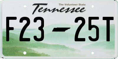 TN license plate F2325T