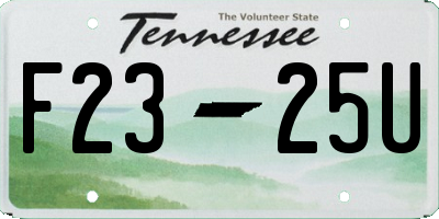 TN license plate F2325U