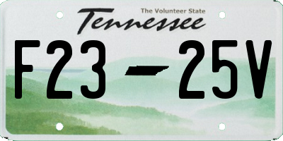 TN license plate F2325V
