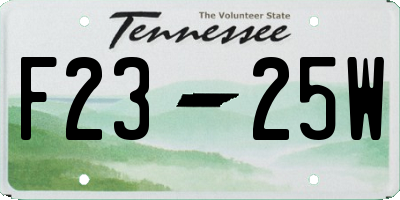 TN license plate F2325W