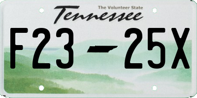 TN license plate F2325X
