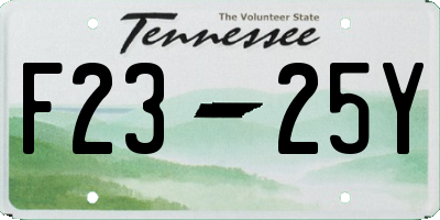 TN license plate F2325Y