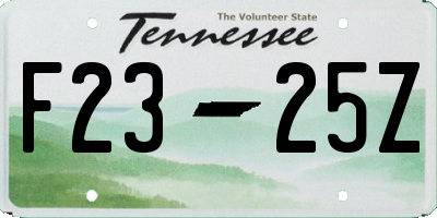 TN license plate F2325Z