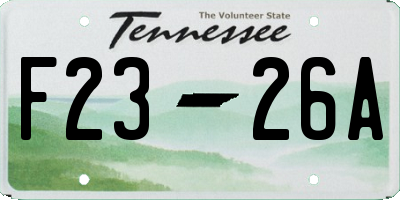 TN license plate F2326A