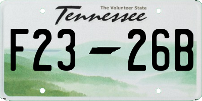 TN license plate F2326B