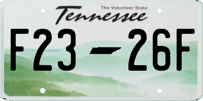 TN license plate F2326F