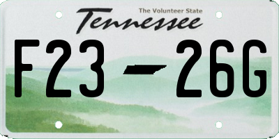 TN license plate F2326G