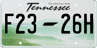 TN license plate F2326H