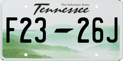 TN license plate F2326J