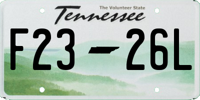 TN license plate F2326L