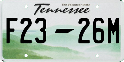 TN license plate F2326M