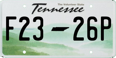 TN license plate F2326P